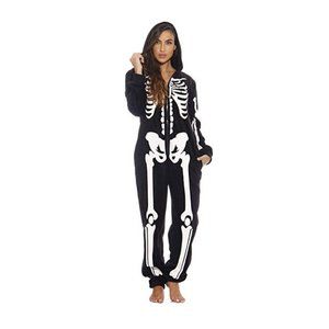 Just Love Adult Onesie Skeleton Pajamas / Halloween Costume
